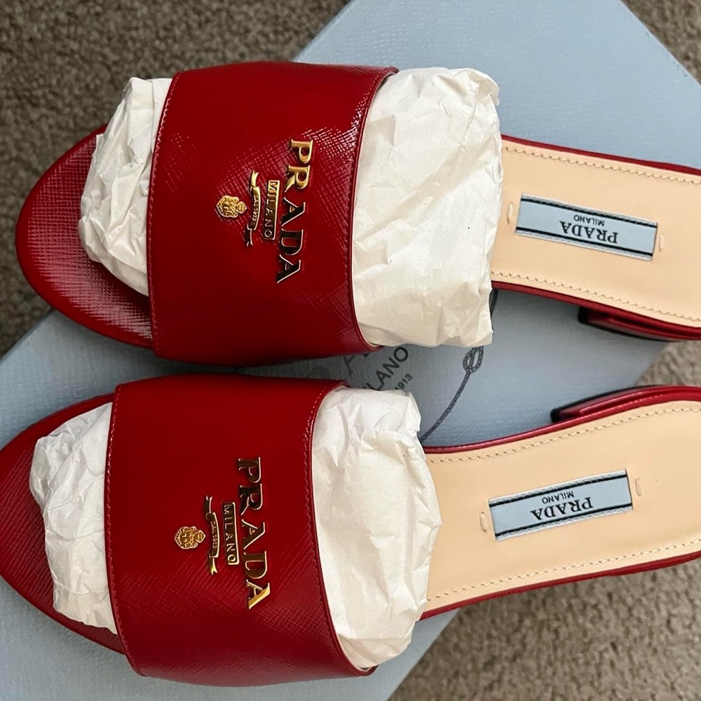 Gianvito Rossi Prada Red Sandals Sleek Designer Slides